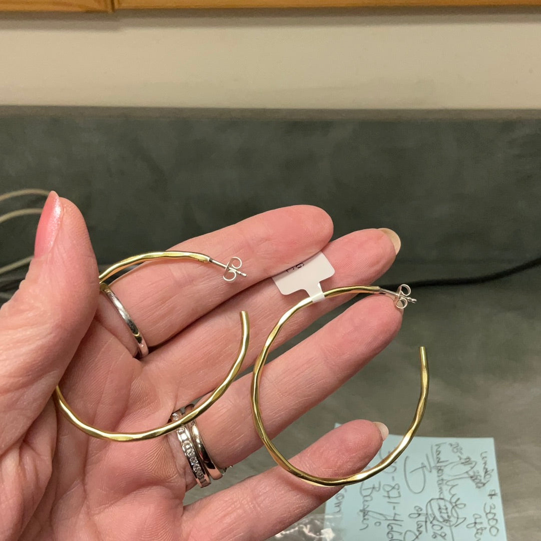 Airy Oval Hoops Large-Ceramic coated brass