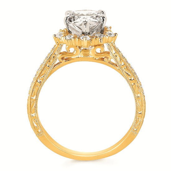 Engagement Ring Forever Elegant® 1/4 Ctw. Diamond Semi Mount shown with 1.50 Ct. Pear Shape Center Diamond in 14K Gold