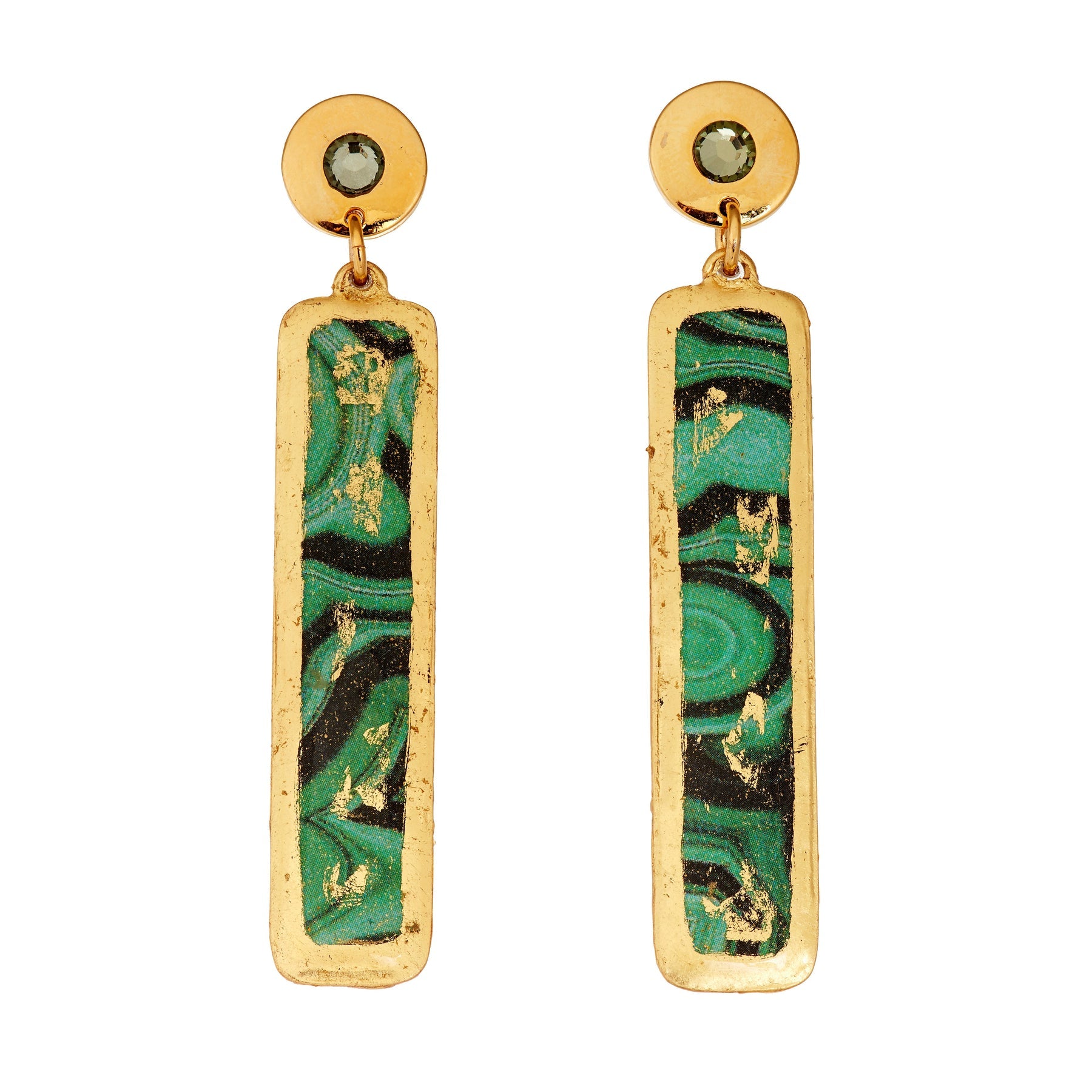 Malachite Column Earrings