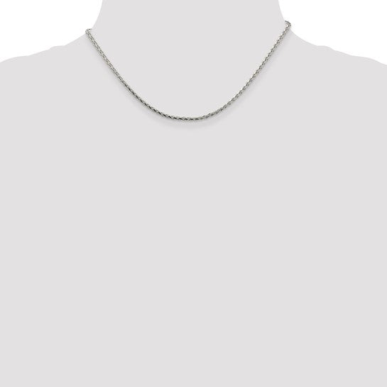 16" SS Diamond-Cut Round Chain
