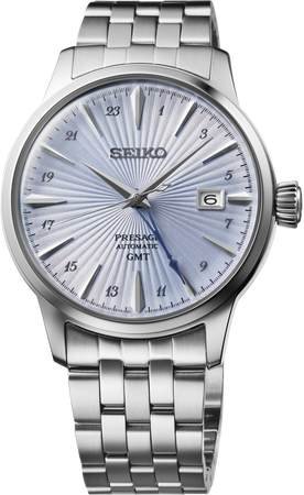 Presage Cocktail Time SS Automaticc GMT Light Blue Dial