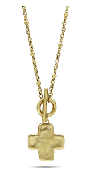 Life in Balance Cross Toggle Necklace