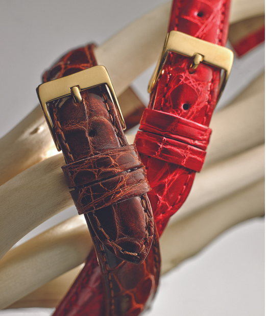 14MMx12R Cognac Pad Crocodile ( new sizes taper to 14mm at buckle - also fits Patek Philippe® )