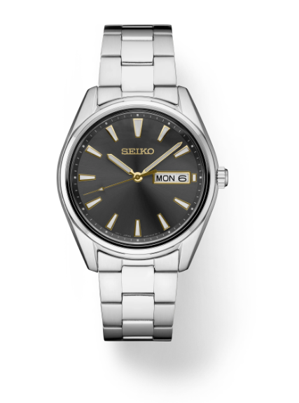 Essentials SS Quartz Charcoal Dial