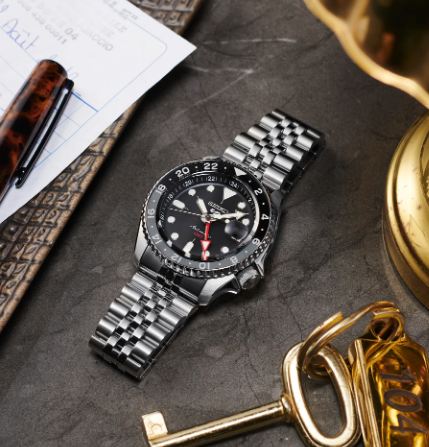 Seiko 5 Sports SS Automatic GMT Black Dial