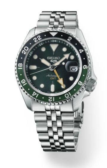 Seiko 5 Sports SS Auto GMT Green Dial - MILTON