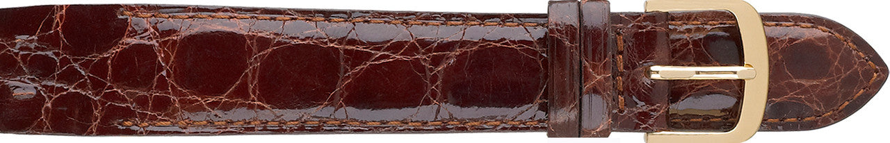 Fleurus Open End Genuine Polished Crocodile Watch Strap