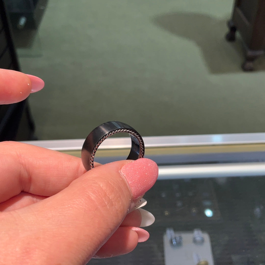 Blk Ti 7.5mm Silver Rope Edge-10