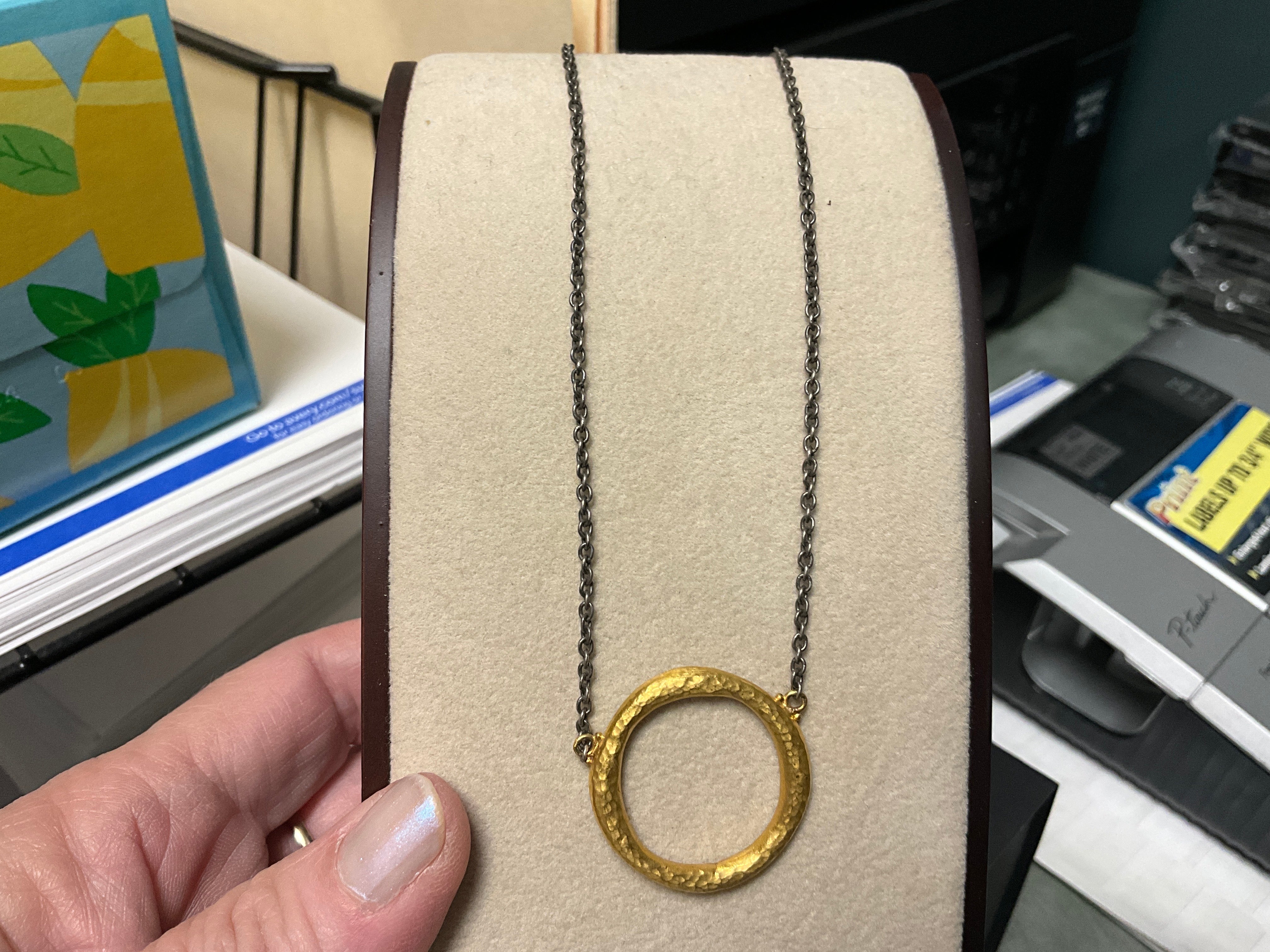 24k & SS Roundabout Neckalce