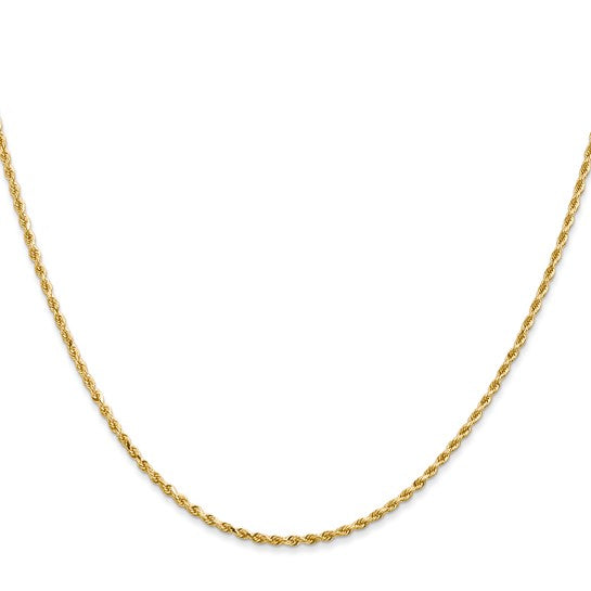 14KY 1.50MM D/C Rope with Lobster Clasp Chain