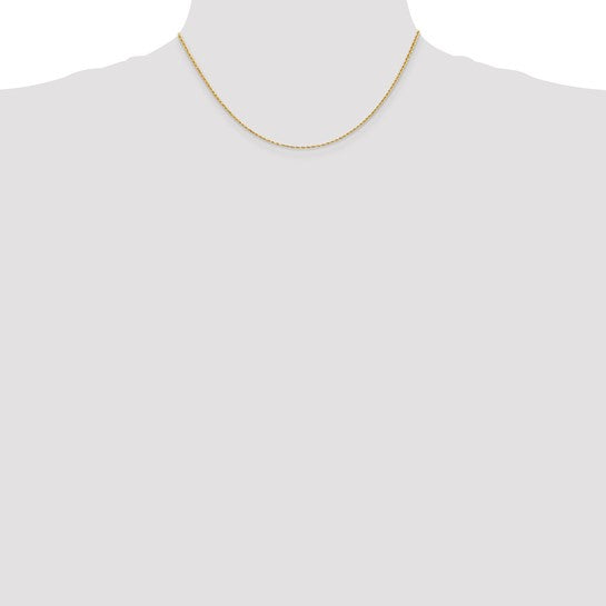 14KY 1.50MM D/C Rope with Lobster Clasp Chain