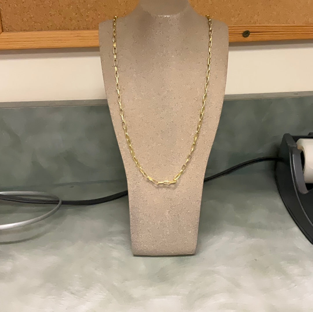 Paperclip Chain - Ceramic Coated Brass - 20"