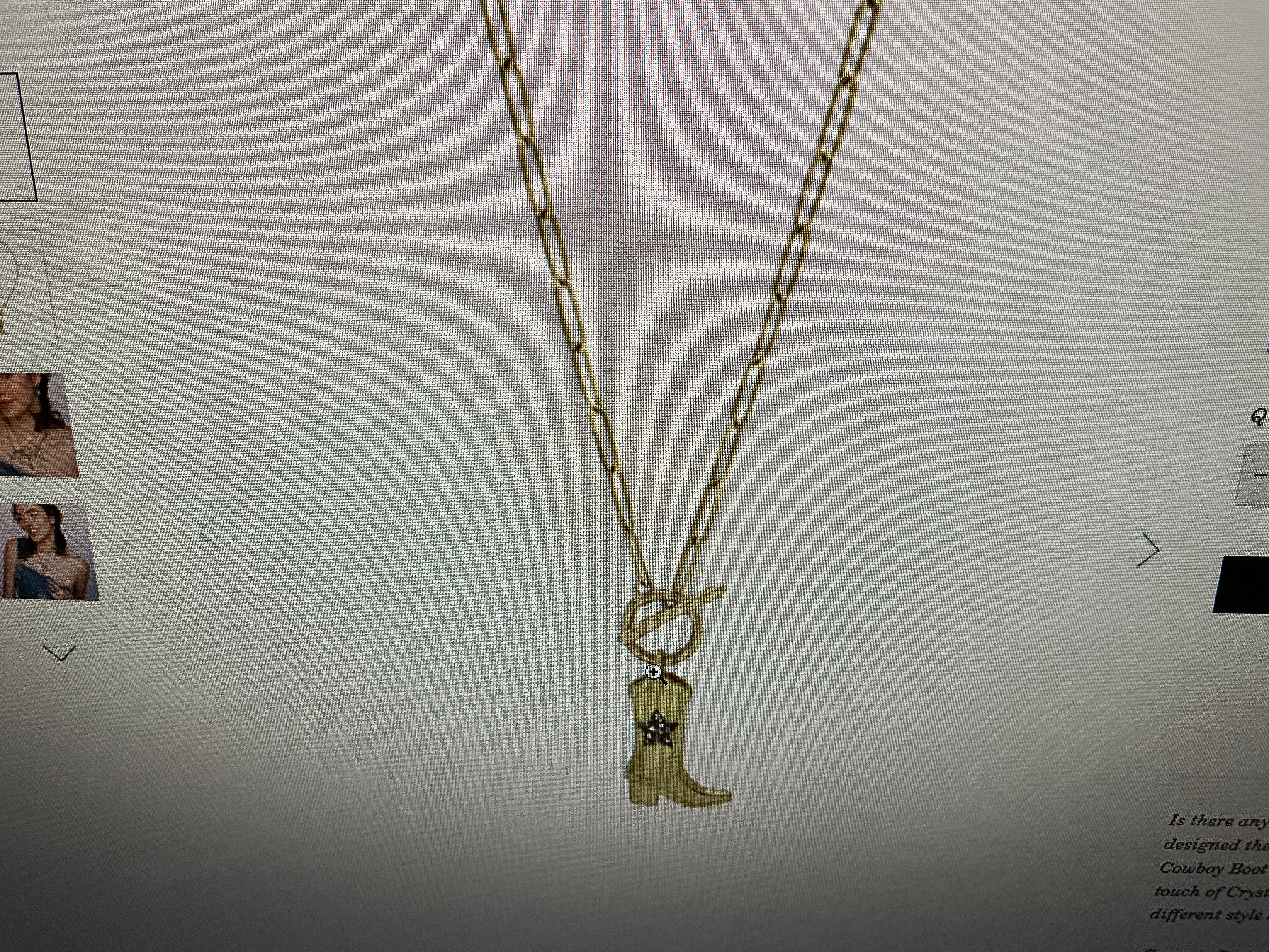 Lone Star Boot Toggle Necklace