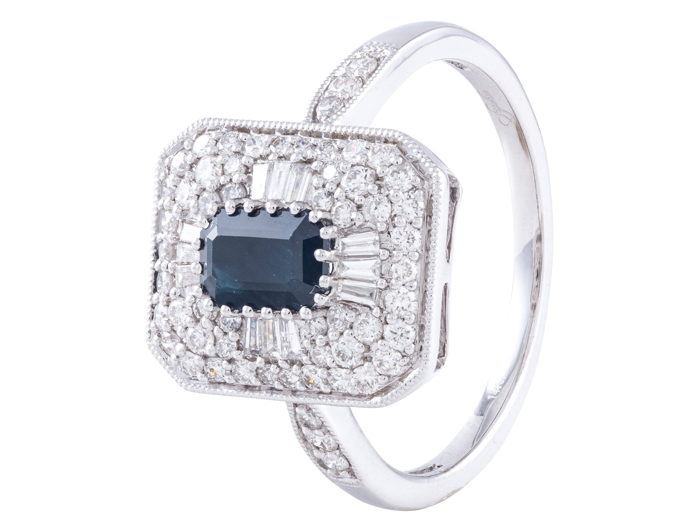 14KW .70CT Sapphire/.53CT DIA Ring