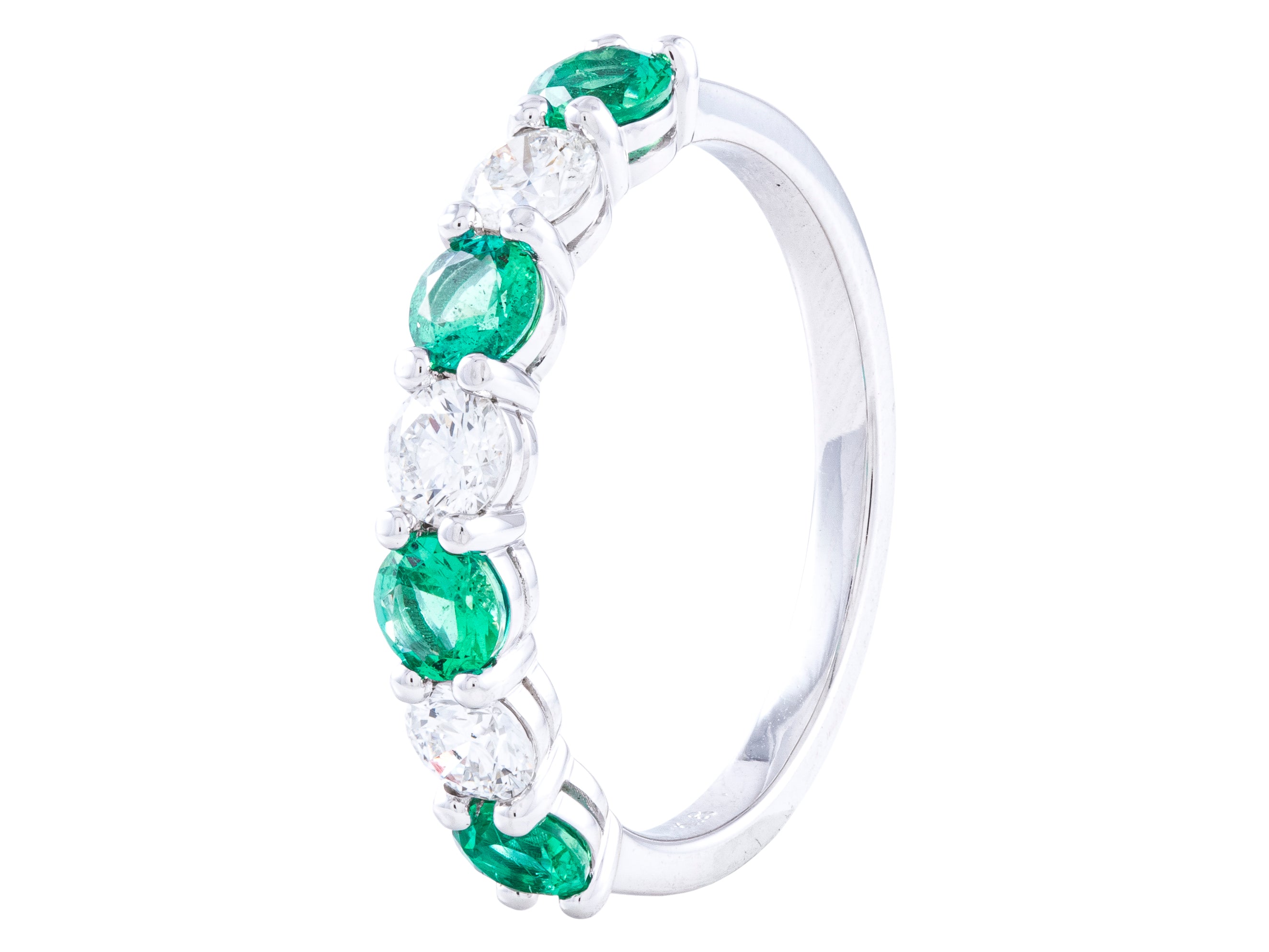 18KW .54CT Emerald/.46CT Dia Ring