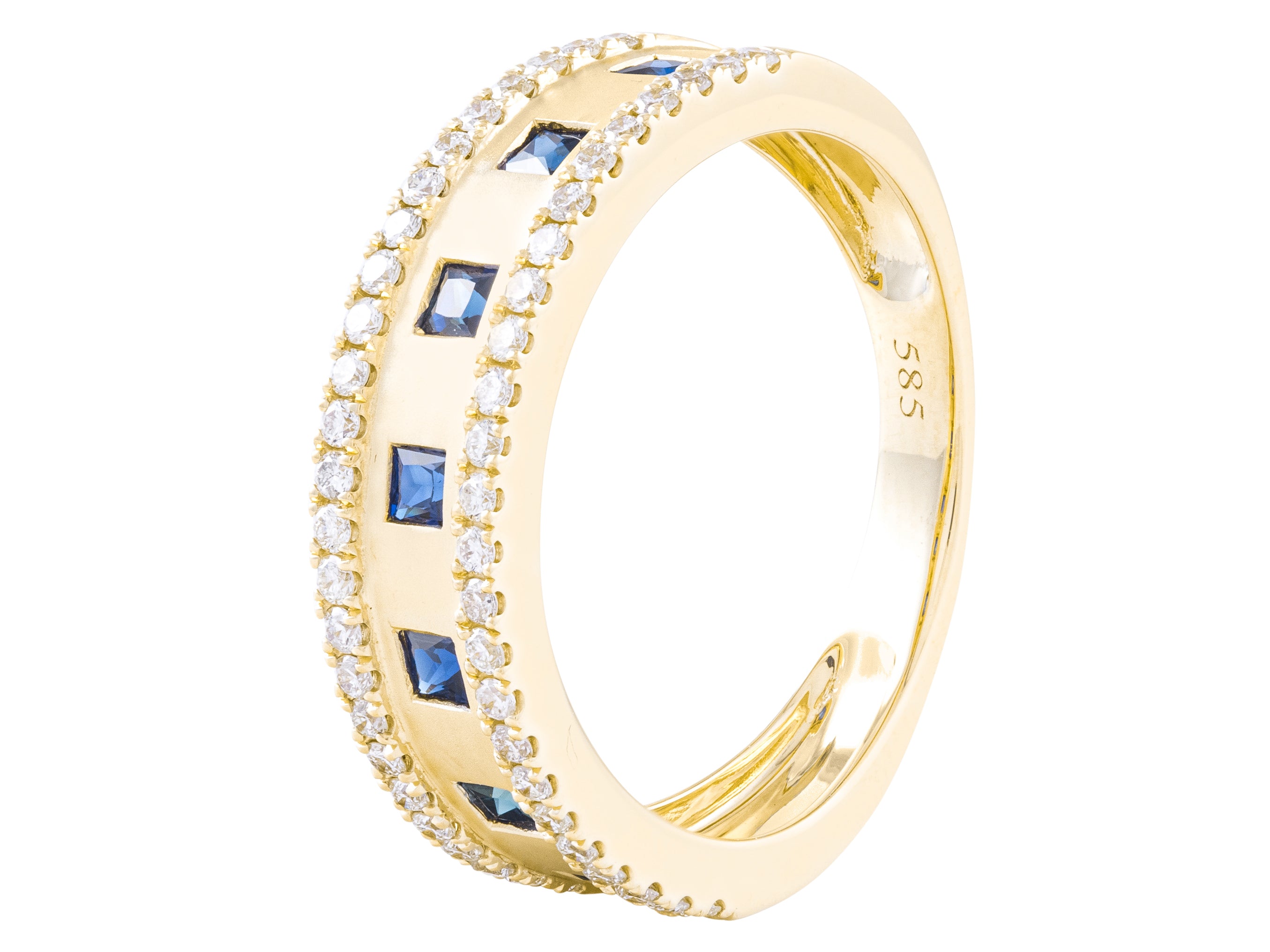 14KY .42CT Sapphire/.35CT DIA Ring