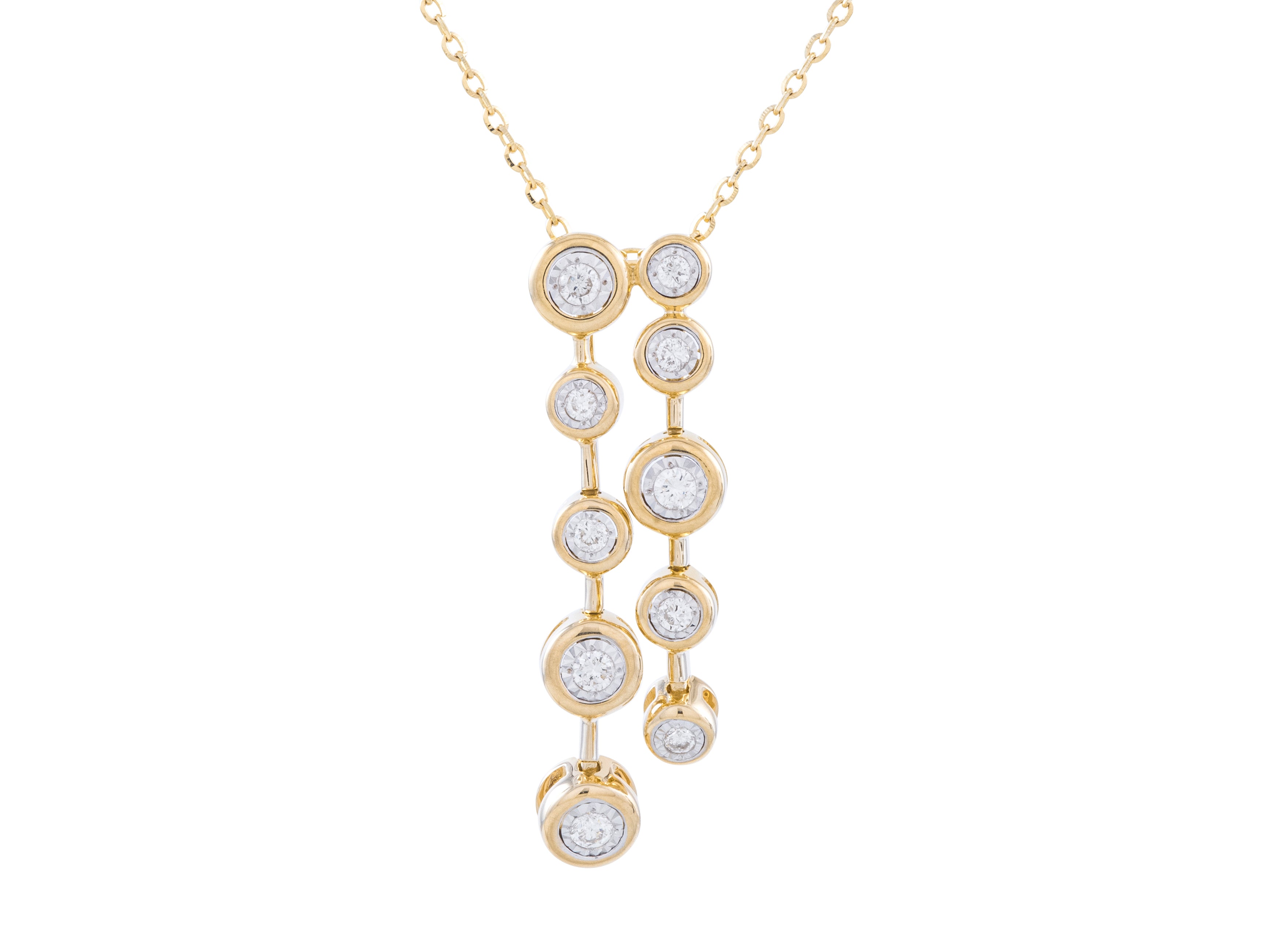 14KY .16CT Diamond Bezel Necklace