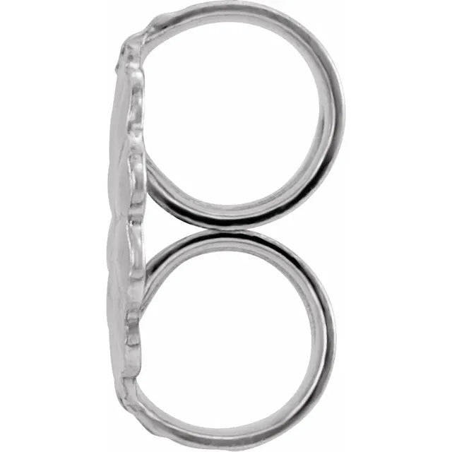 14K White Gold 5.5 mm pad OD Medium Weight Friction Earring Back