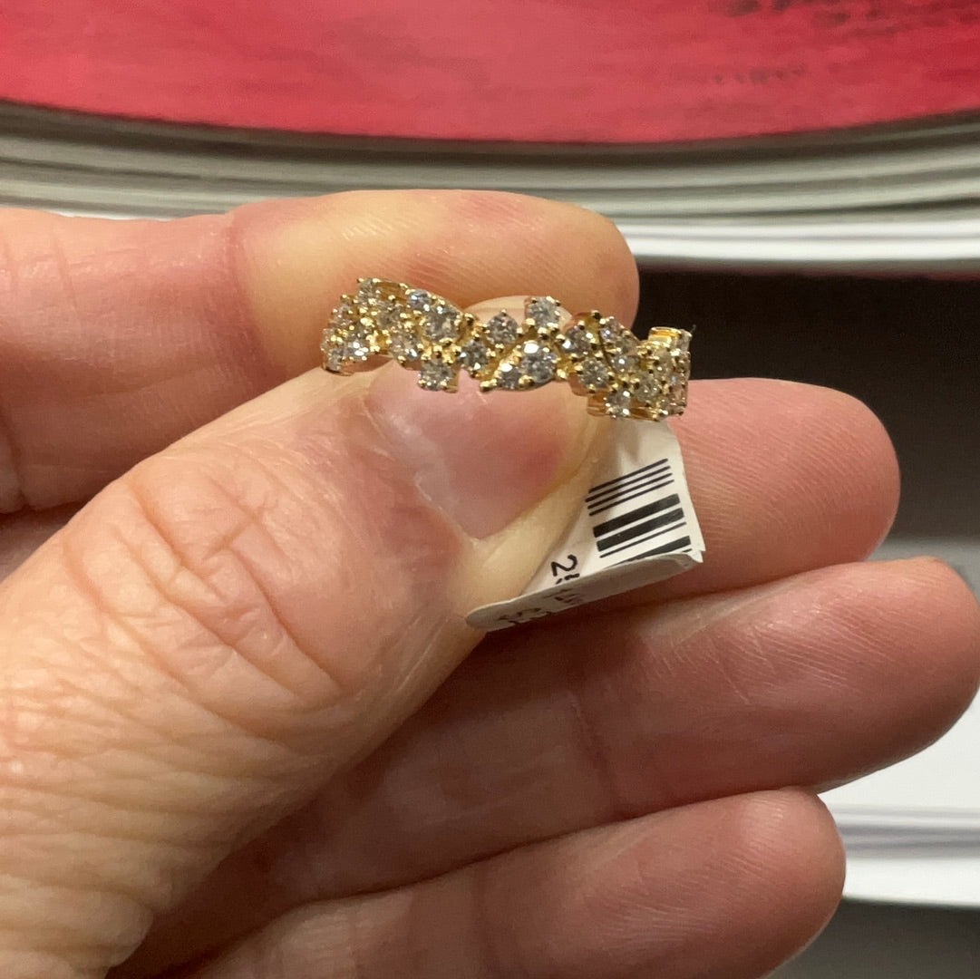 14ky rose leaf .58 diamond ring