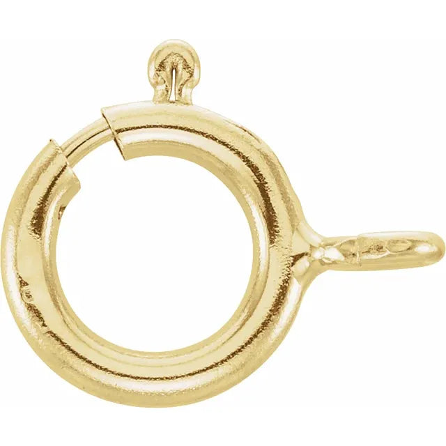 14K Yellow Gold 6 mm Seamless Spring Ring with Open Jump Ring