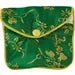 Multi-Colored Embroidered Satin Pouches with Zippers & Snap Closure Set of 2