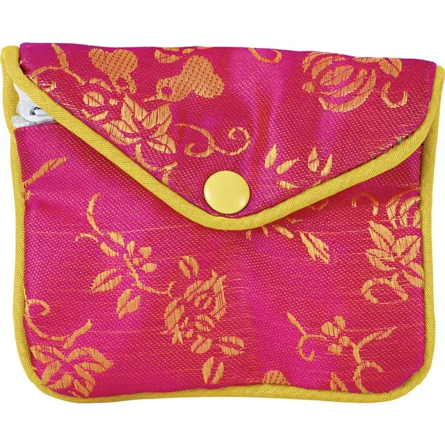 Large Satin Brocade Jewelry Pouch