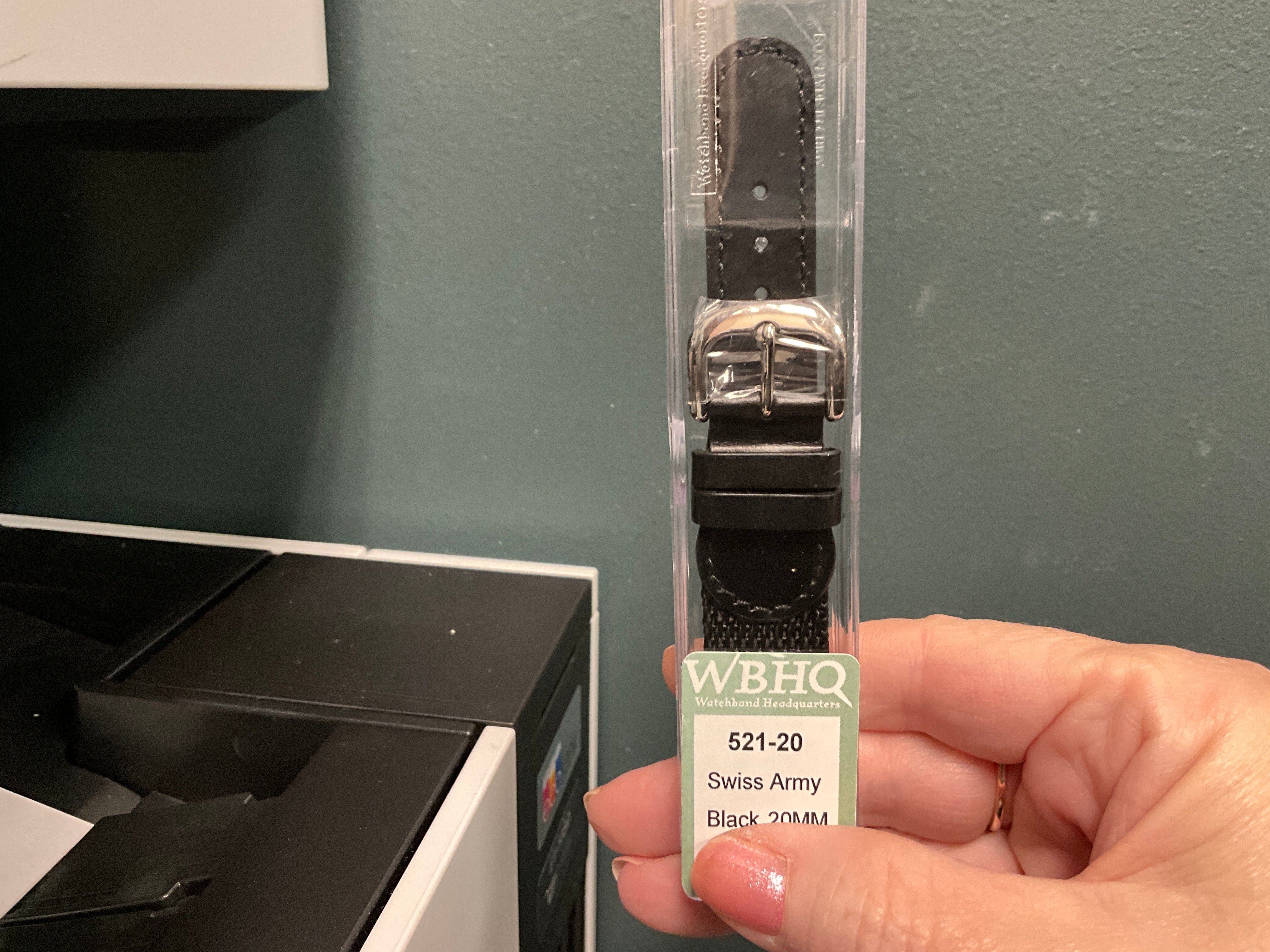 20MM Black Swiss Army Band