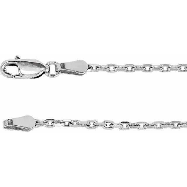 Sterling Silver 2 mm Diamond-Cut Cable 18" Chain