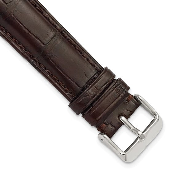 18MM Long Brown Genuine Alligator