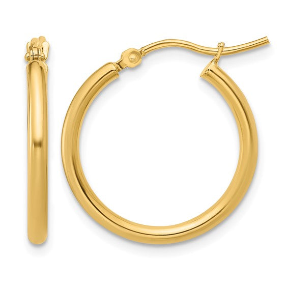 2x20mm 14KY Hoop Earrings