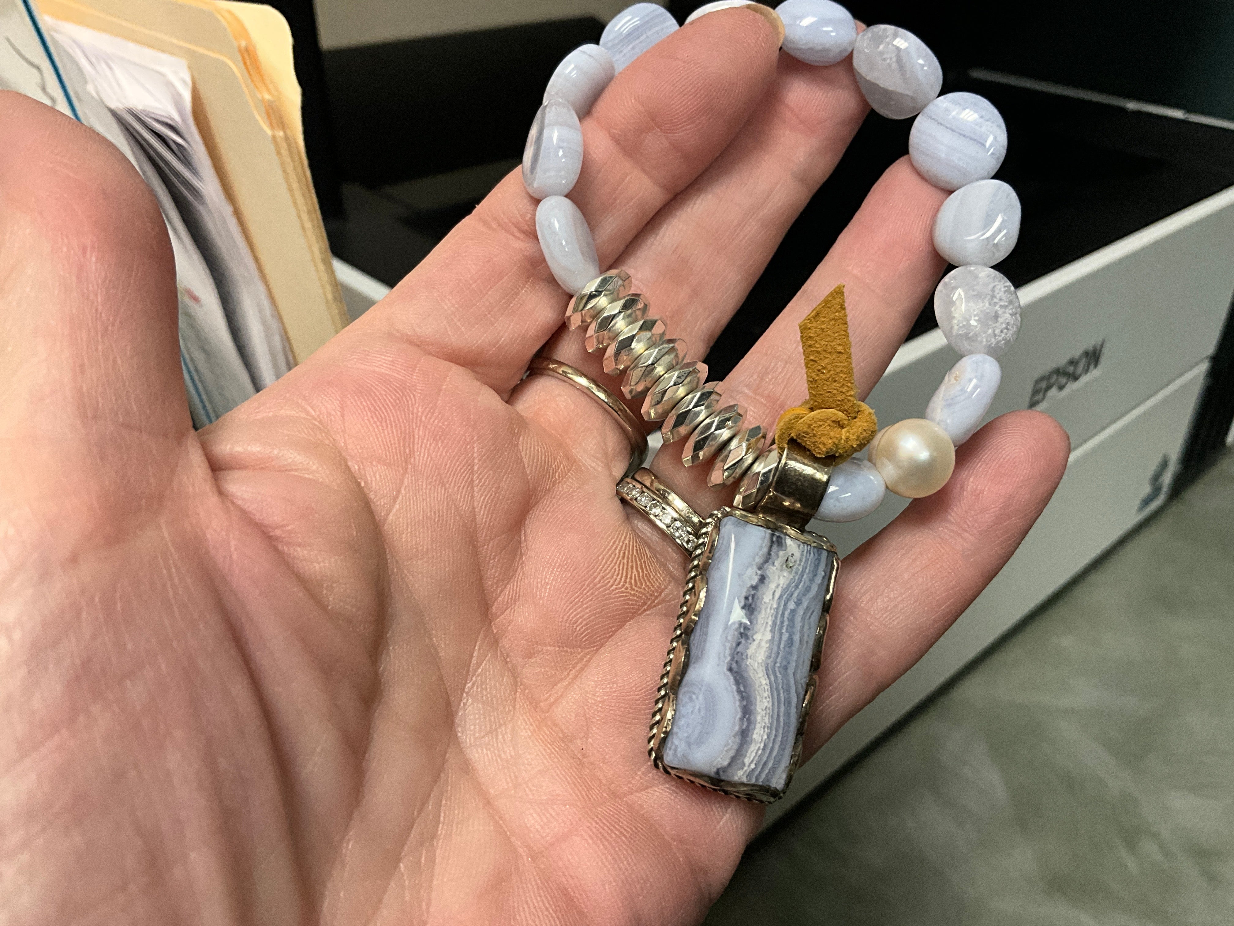 Blue Lace Agate W/Silver