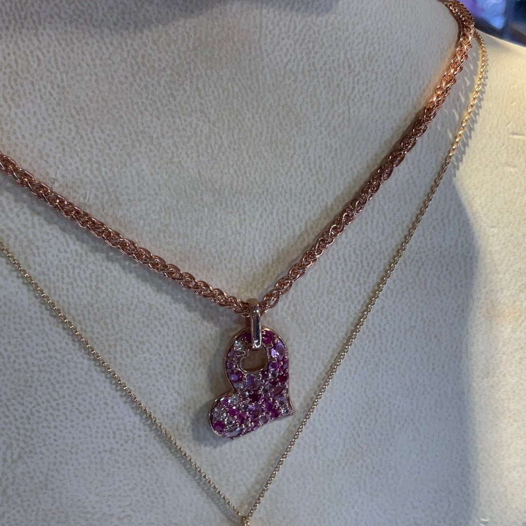 SS Pink Sapph with rose finish Heart