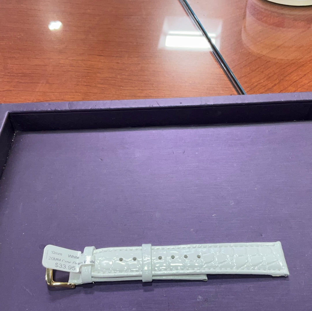 20MM Croc Grain White