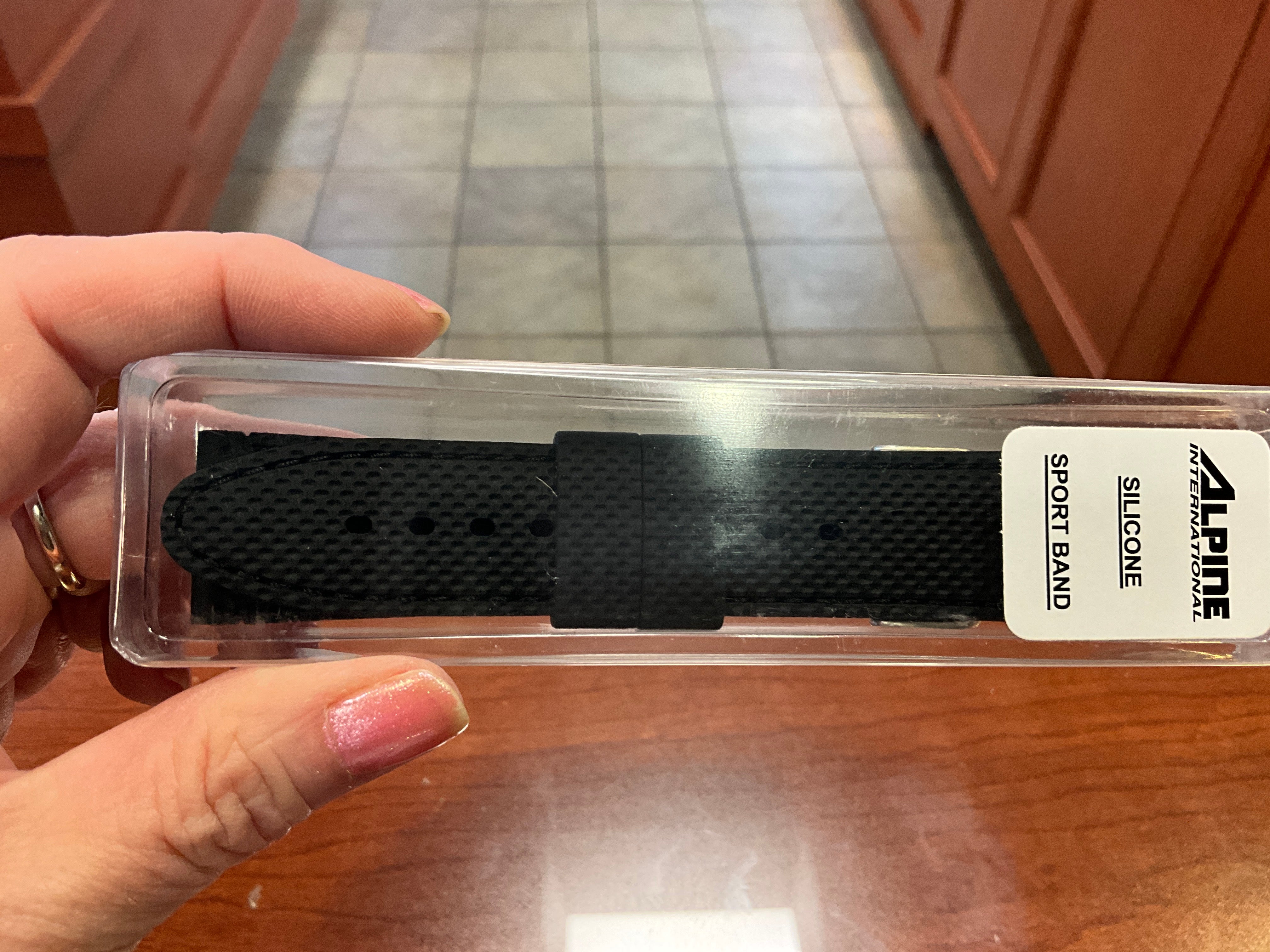 22MM Black Silicone Band