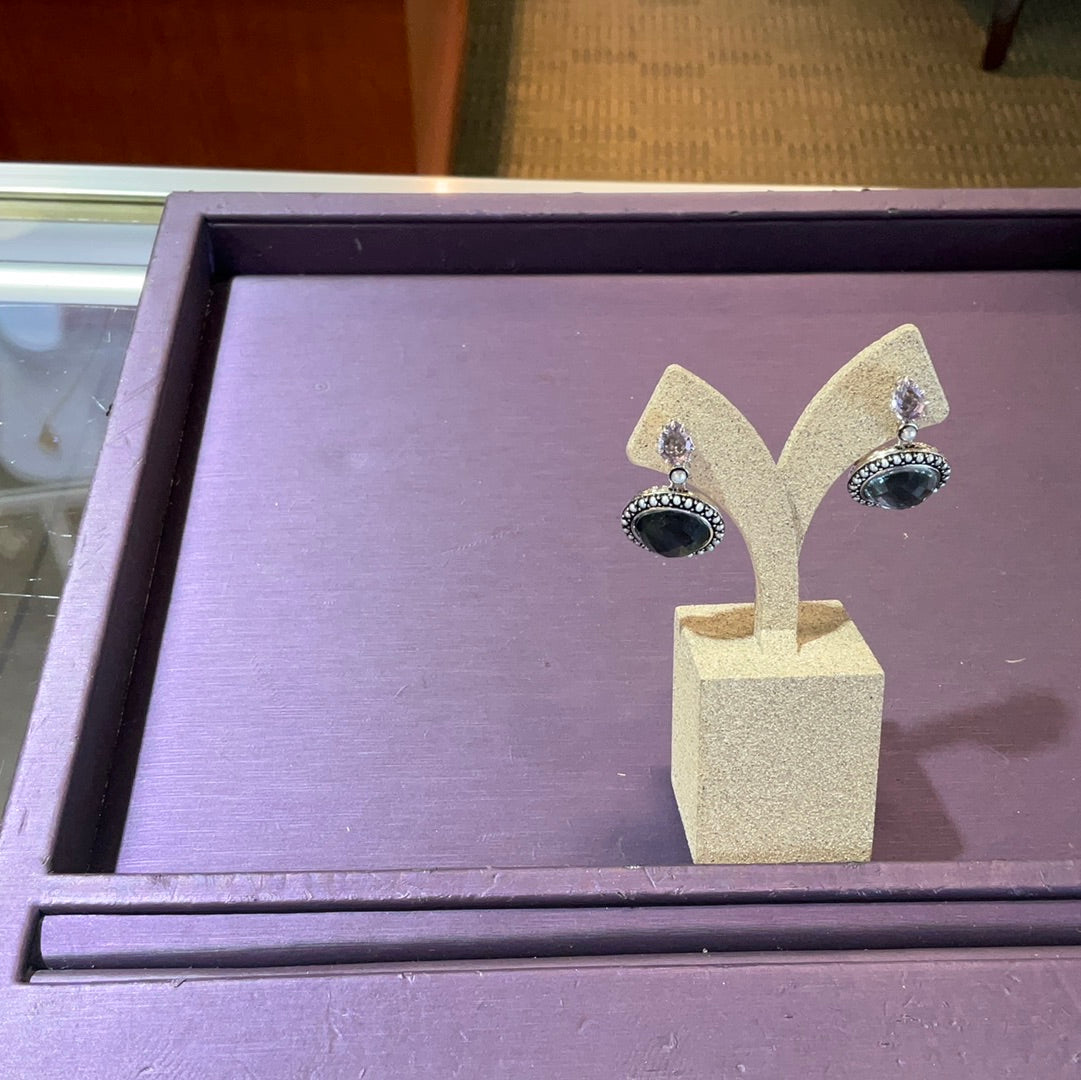 SS Labradorite/Amethyst Earrings