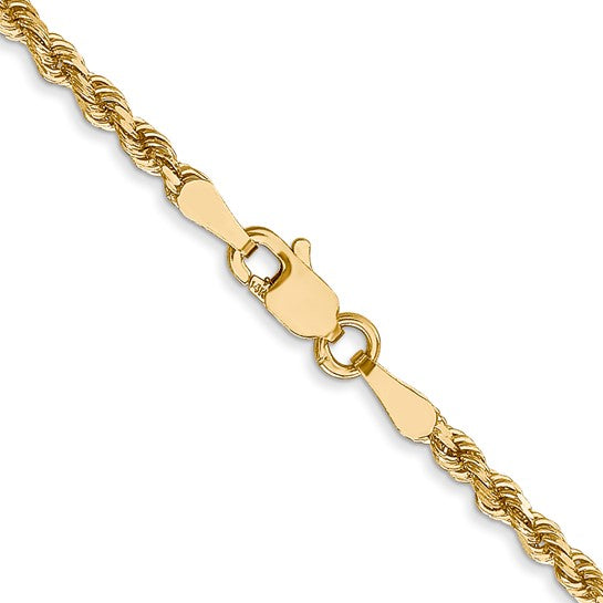 14 KY Rope 2.4mm 24 In. Lobster Clasp Diamond Cut Rope