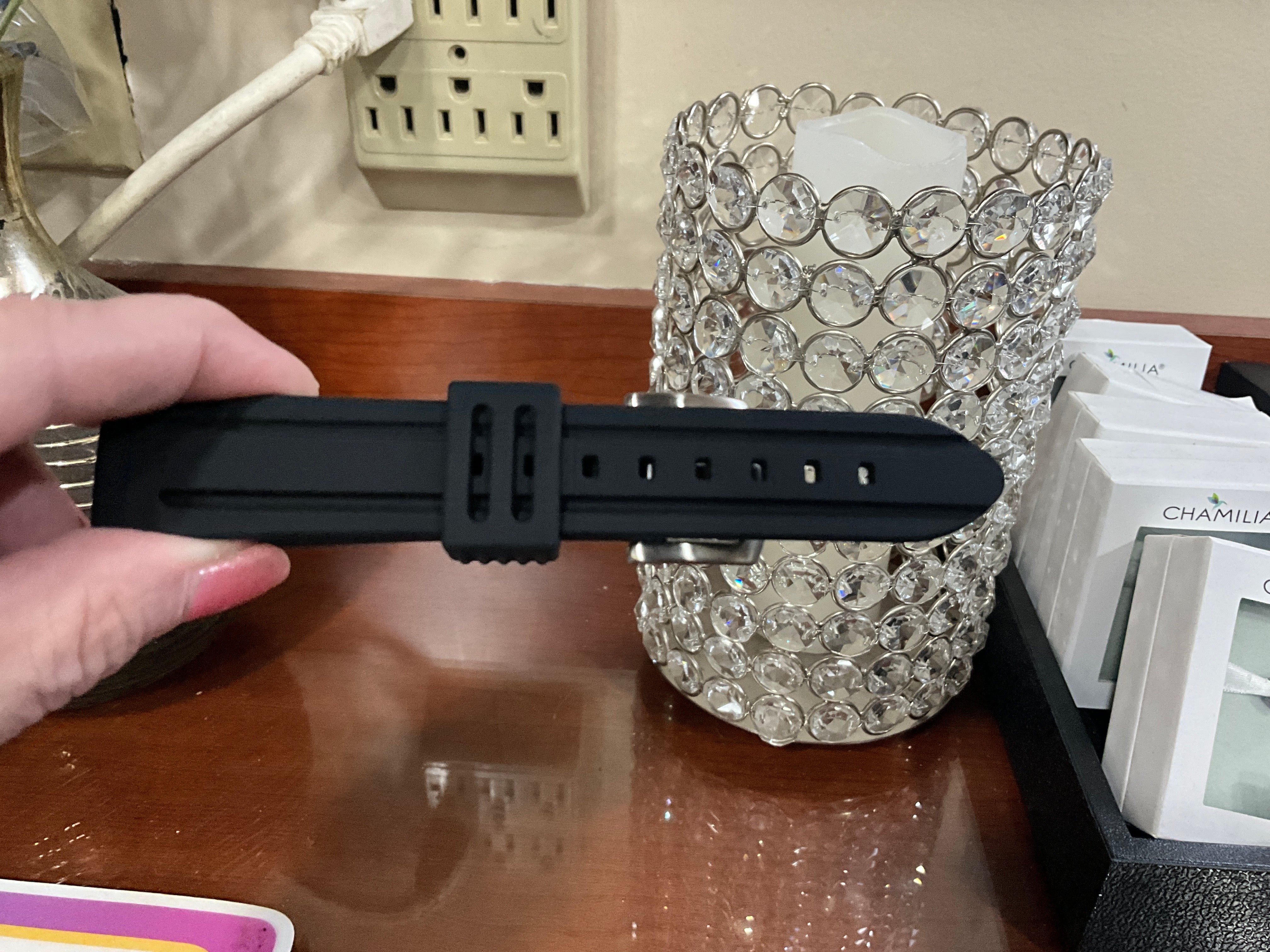 20MM Black Silicone Divers Band W/SS Buckle