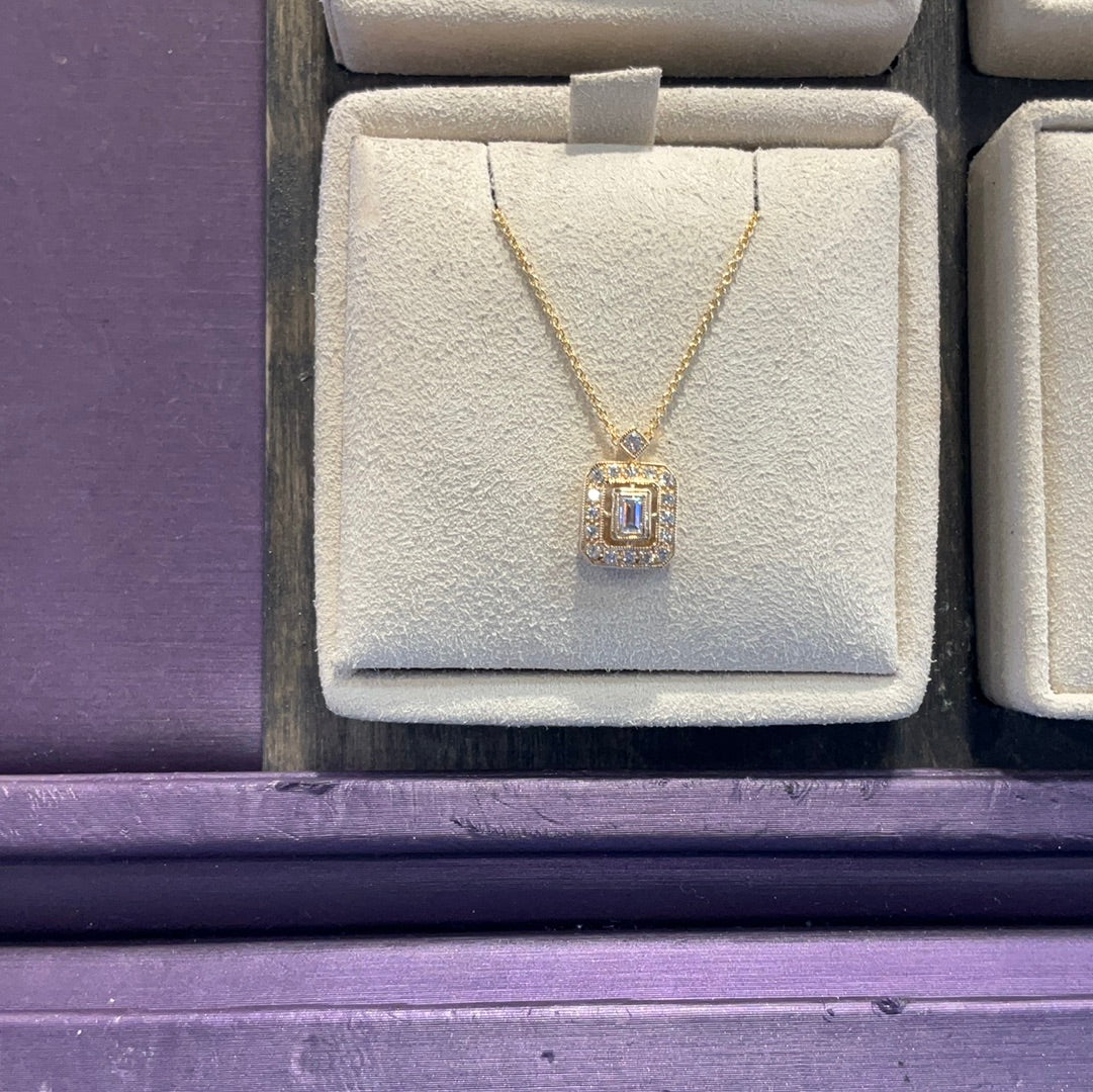 14KY .20TW Diam Pend w/ Chain