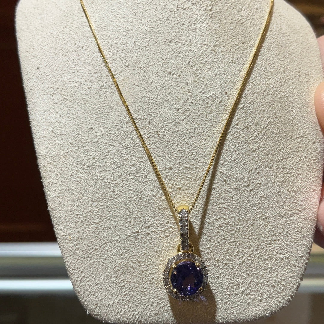 14KY Tanzanite .91 Dia1.16cw