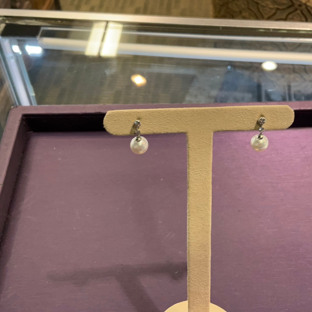 14Kw Pearl/dia earrings