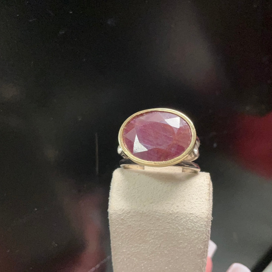18ky/SS Ruby Ring