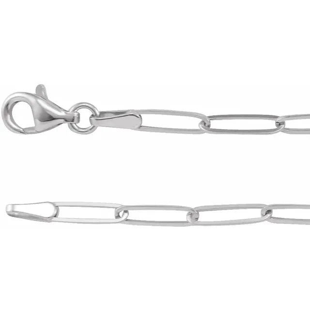 Sterling 2.6MM Paperclip Chain 18"