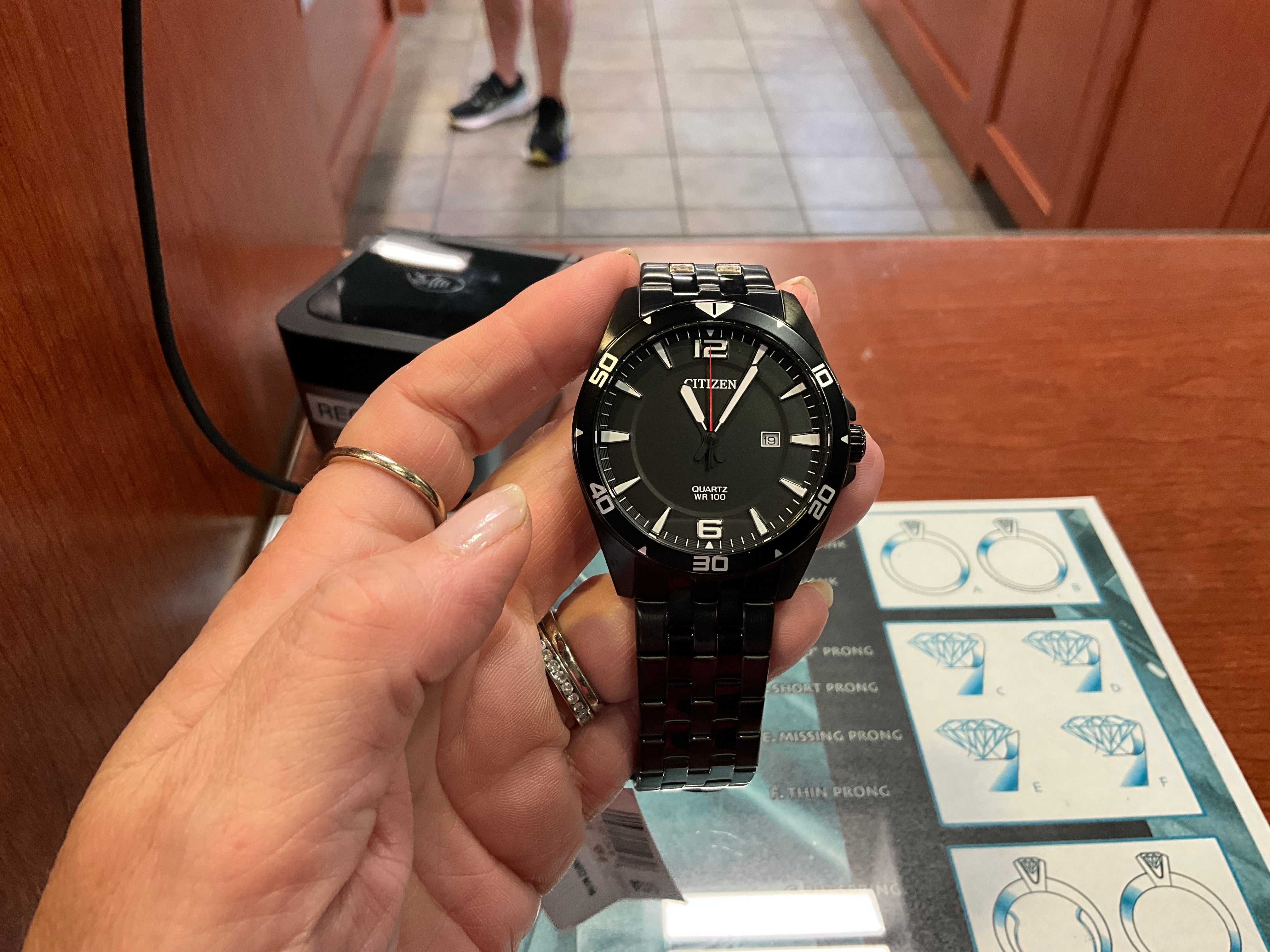 Mens Quartz WR100 SSB Brac Blck