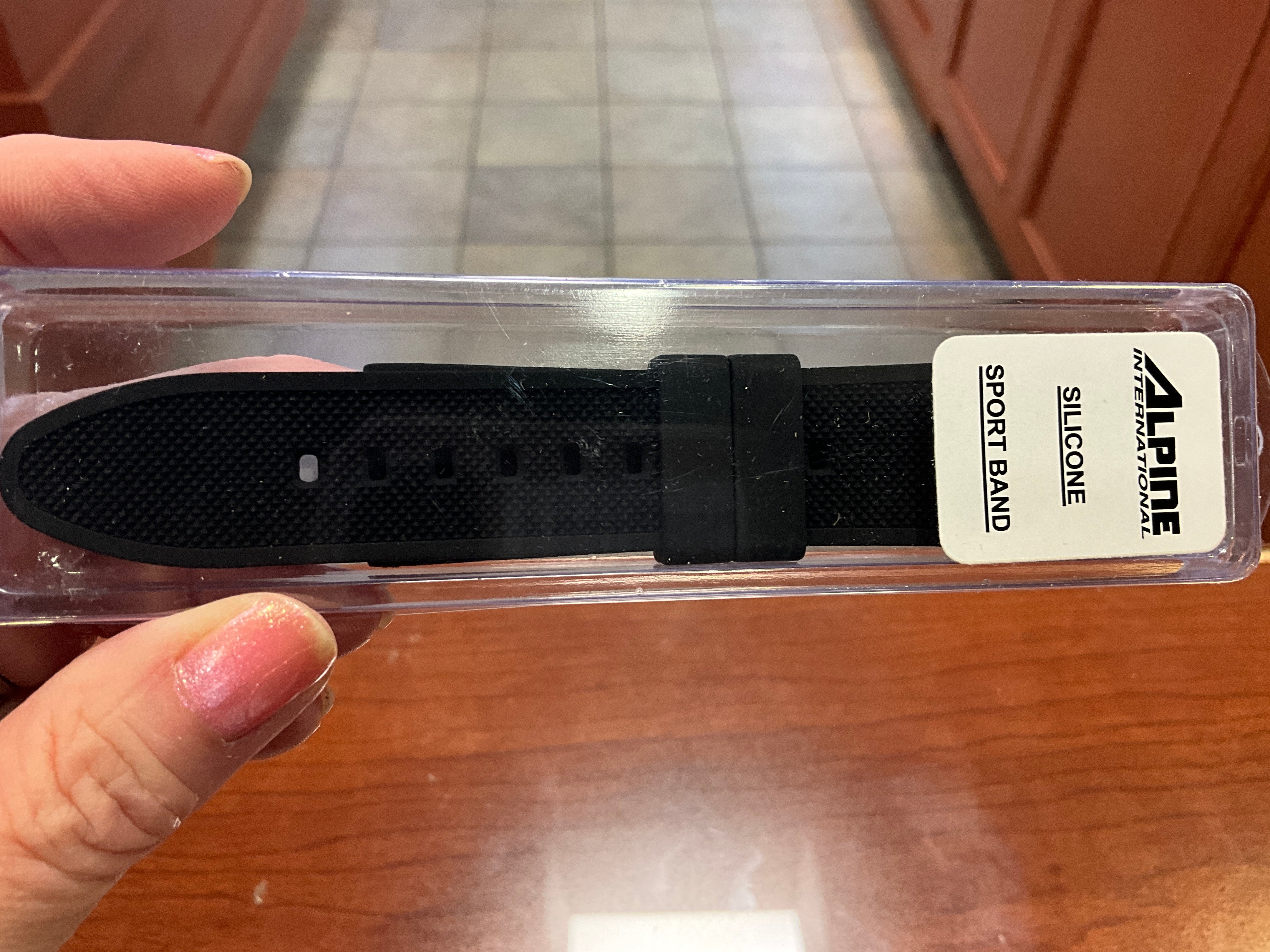 22MM Black Silicone Band
