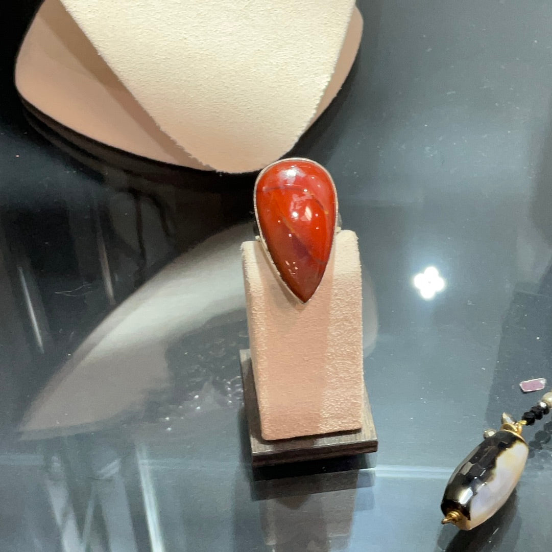 Red Horse Jasper SS Ring