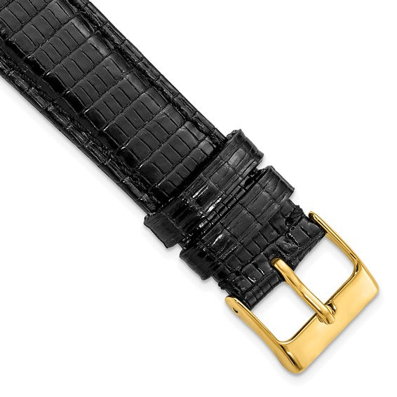 18MM Black Genuine Lizard