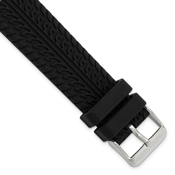 20MM Black Tire Tread Silicone Band