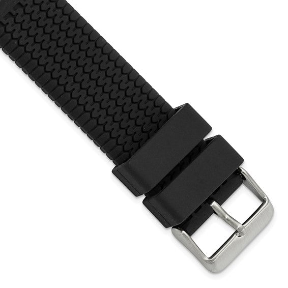 20MM Black Tread Silicone Rubber Band