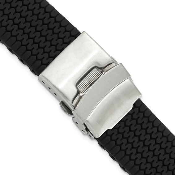 22MM Black Tread Silicone