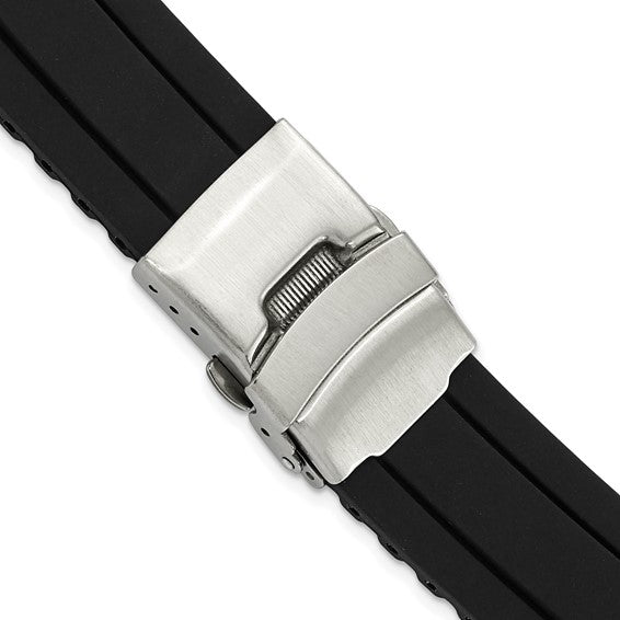 24mm Black Link Design Silicone
